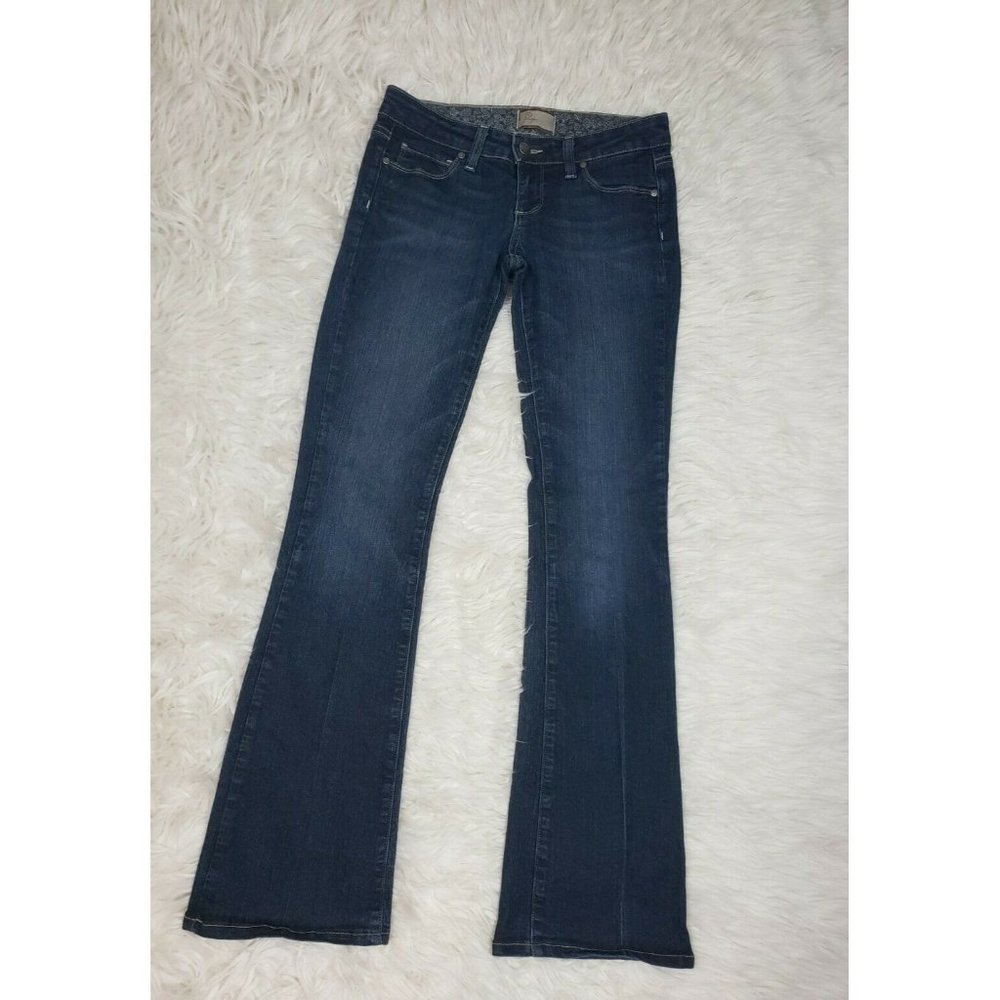 Paige Womens Canyon Boot Dark Wash Boot Cut Jeans Size 26 Made In USA Stretch G